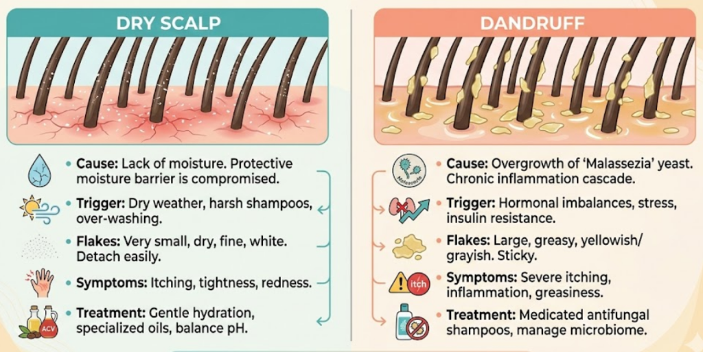 Dry Scalp vs. Dandruff 