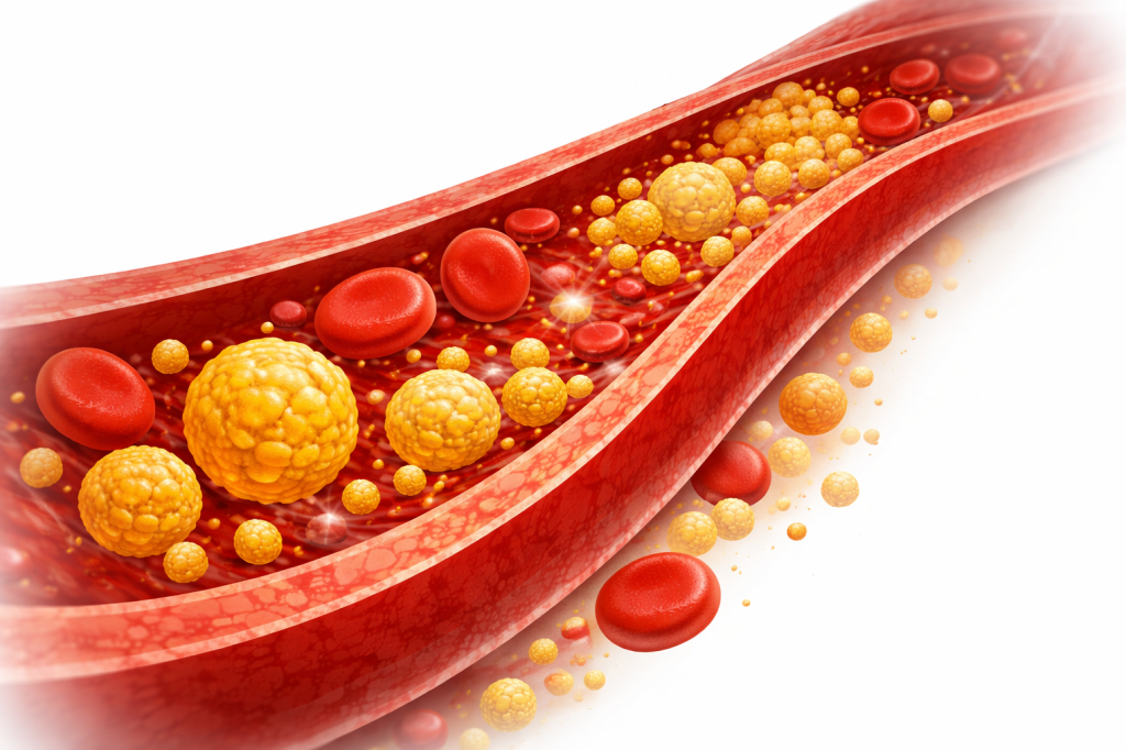 Cross-section of an artery with plaque